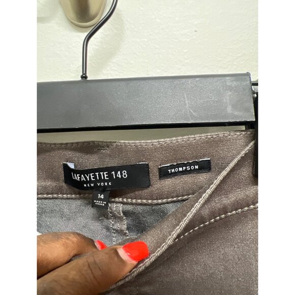 Lafayette 148 Metallic Brown Straight-Leg Thompson Pants Womens Size 14 - Picture 5 of 10